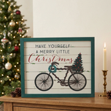 Have Yourself A Merry Little Christmas Bicycle Sign in a Christmas console-table setting