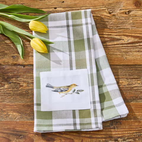Hayson Sage Plaid Goldfinch Dishtowel