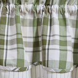 Hayson Sage Plaid Layered Valance