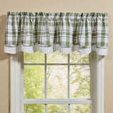 Hayson Sage Plaid Layered Valance-Lange General Store