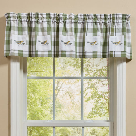 Hayson Sage Plaid Patch Valance-Lange General Store