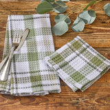 Hayson Sage Plaid Waffle Dishtowel-Lange General Store