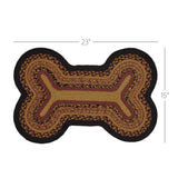 Heirloom Farm Dog Bone Braided Waterproof Rug Mat – Medium 15x23 – Indoor Outdoor Pet Bowl Mat