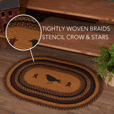 Heirloom Farm Primitive Crow Braided Oval Accent Rug