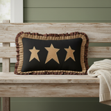 Heirloom Farm Primitive Stars Pillow on a farmhouse bench