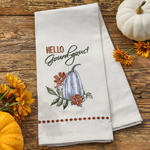 Hello Gourd-Gous Dishtowel