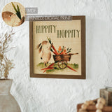Hippity Hoppity Bunny & Carrot Wagon Wall Sign-Lange General Store