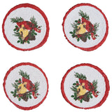 Holiday Cardinal Love Braided Coaster Set-Lange General Store