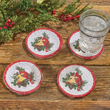 Holiday Cardinal Love Braided Coaster Set-Lange General Store