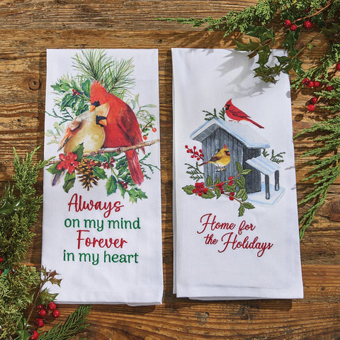 Holiday Cardinal Love Dish Towels-Lange General Store