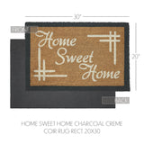 Home Sweet Home Charcoal Rectangle Door Mat-Lange General Store