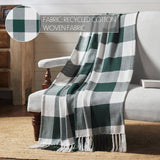 Hunter Green Check Woven Throw-Lange General Store