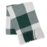 Hunter Green Check Woven Throw-Lange General Store