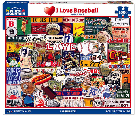 I Love Baseball Puzzle-Lange General Store
