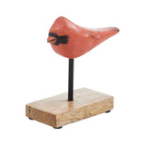 In Flight Natural Wooden Cardinal on Metal Stand-Lange General Store
