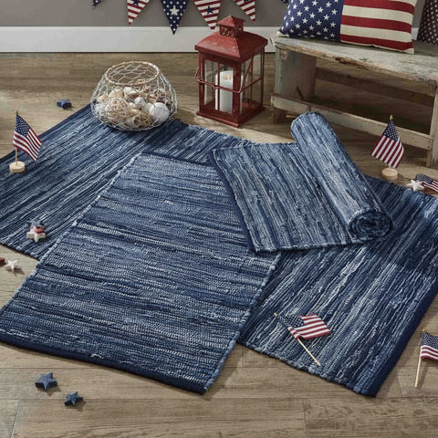 Indigo Blue Chindi Rag Rugs-Lange General Store