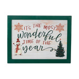It's The Most Wonderful Time Snowman Framed Sign-Lange General Store