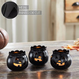 Jack-O-Lantern Candle Holder Black Set of 3-Lange General Store