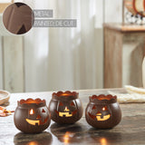 Jack-O-Lantern Candle Holder Bronze Set of 3-Lange General Store