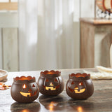 Jack-O-Lantern Candle Holder Bronze Set of 3-Lange General Store