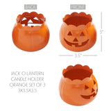 Jack-O-Lantern Candle Holder Orange Set of 3-Lange General Store
