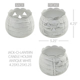 Jack-O-Lantern Candle Holders Antique White-Lange General Store