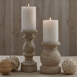Jenny White Washed Candle Holders-Lange General Store