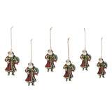 Jolly Old St Nick Metal Ornament Set of 6-Lange General Store
