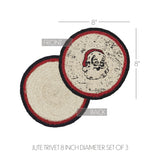 Jolly Ole Santa Braided Trivet 8" Set of 3