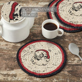 Jolly Ole Santa Braided Trivet 8" Set of 3