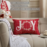 Joy to the World Fringed Pillow-Lange General Store