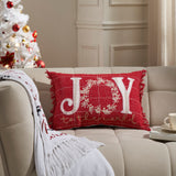 Joy to the World Fringed Pillow-Lange General Store