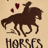 Just A Girl Horses Dishtowel