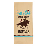 Just A Girl Horses Dishtowel