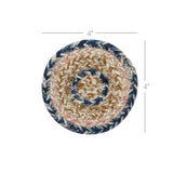 Navy Rose Braided Coasters-Lange General Store