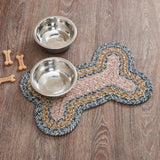 Kayley Dog Bone Braided Waterproof Rug Mat – Small 11.5x17.5 – Navy, Creme, Dusty Rose