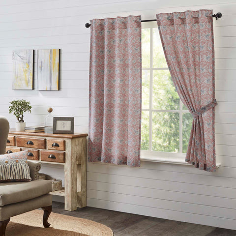 Kaila Floral Short Panel Curtains-Lange General Store