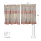 Kayley Ticking Blue Ruffled Tiers-Lange General Store