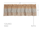 Kayley Ticking Gold Ruffled Valance
