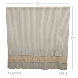 Kayley Ticking Stripe Ruffled Shower Curtain