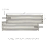 Kayley Ticking Stripe Ruffled Table Runners-Lange General Store