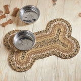 Kettlehurst Dog Bone Braided Waterproof Rug Mat – Small 11.5x17.5 – Natural, Country Black, Caramel