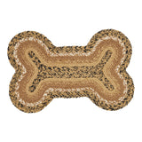 Kettlehurst Dog Bone Braided Waterproof Rug Mat – Bone Shape Pet Rug – Warm Neutral Farmhouse