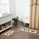 Kettlehurst Primitive Cotton Bath Mat with Ruffled Edge-Lange General Store