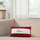Chenille Christmas Naughty and Nice Pillow-Lange General Store