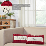 Chenille Christmas Naughty and Nice Pillow-Lange General Store