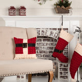 Kringle Chenille Santa Suit Pillow 12"-Lange General Store