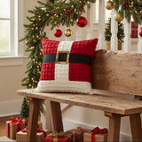 Chenille Christmas Santa Suit Pillow 18"-Lange General Store