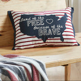 Land Of The Free Because Of The Brave America Pillow-Lange General Store