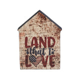 Land That I Love House Shaped Block Sign-Lange General Store
